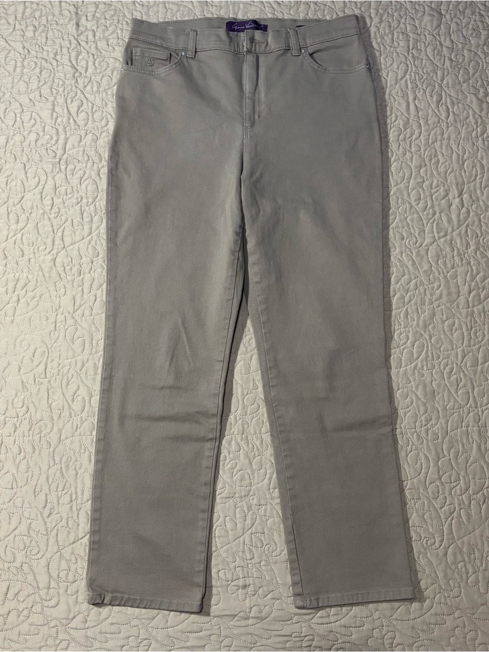 Gloria Vanderbilt Tan High Rise Straight Leg Jeans 14 Old Money Coastal Grandma